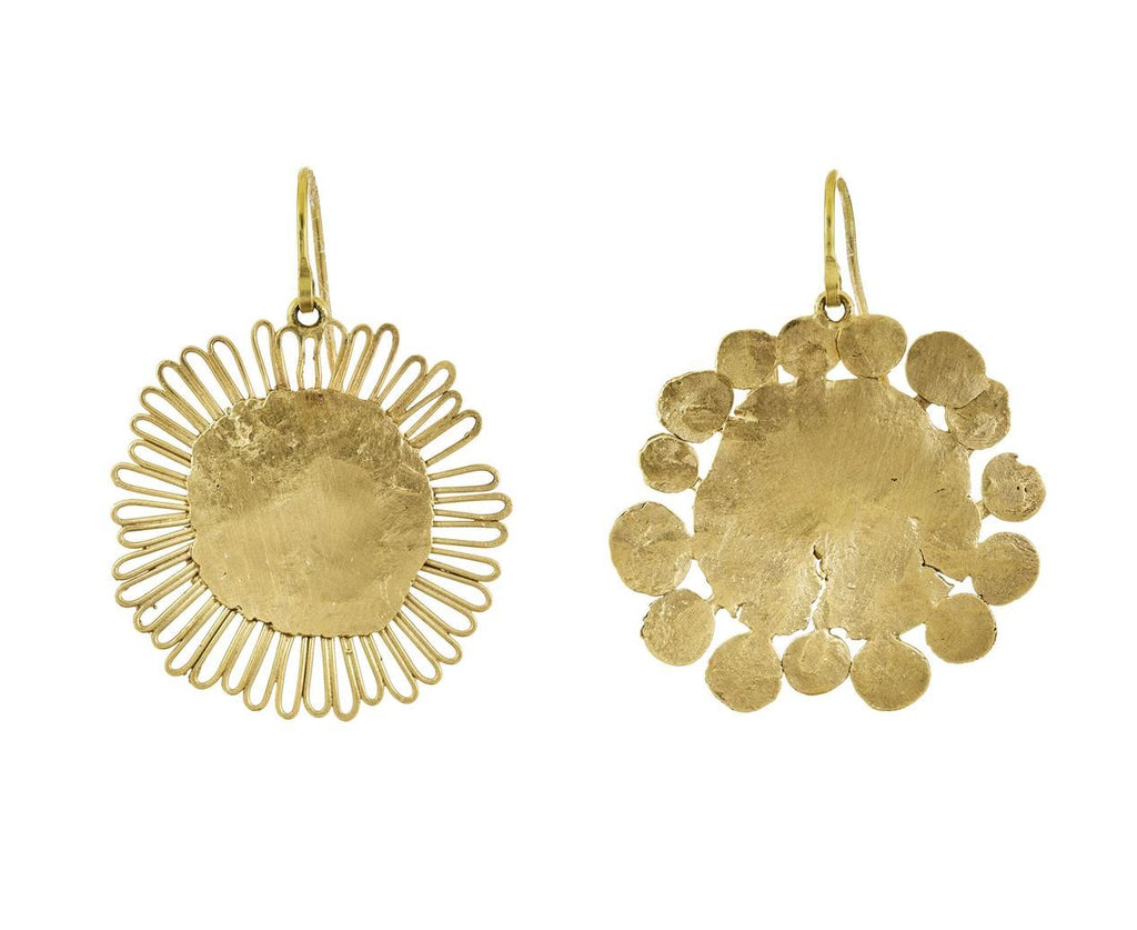 Gold Flat Flowery Earrings - TWISTonline 