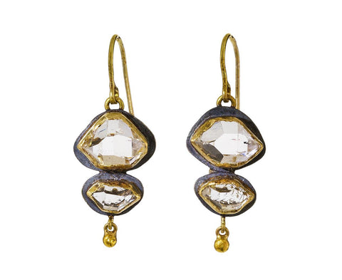 Double Herkimer Diamond Drop Earrings - TWISTonline 