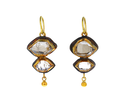 Double Herkimer Drop Earrings