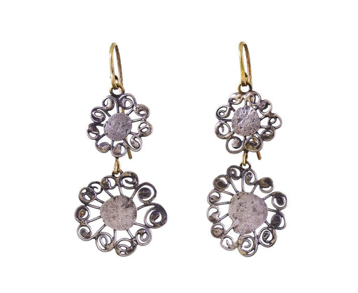 Double Spirally Flower Drop Earrings - TWISTonline 