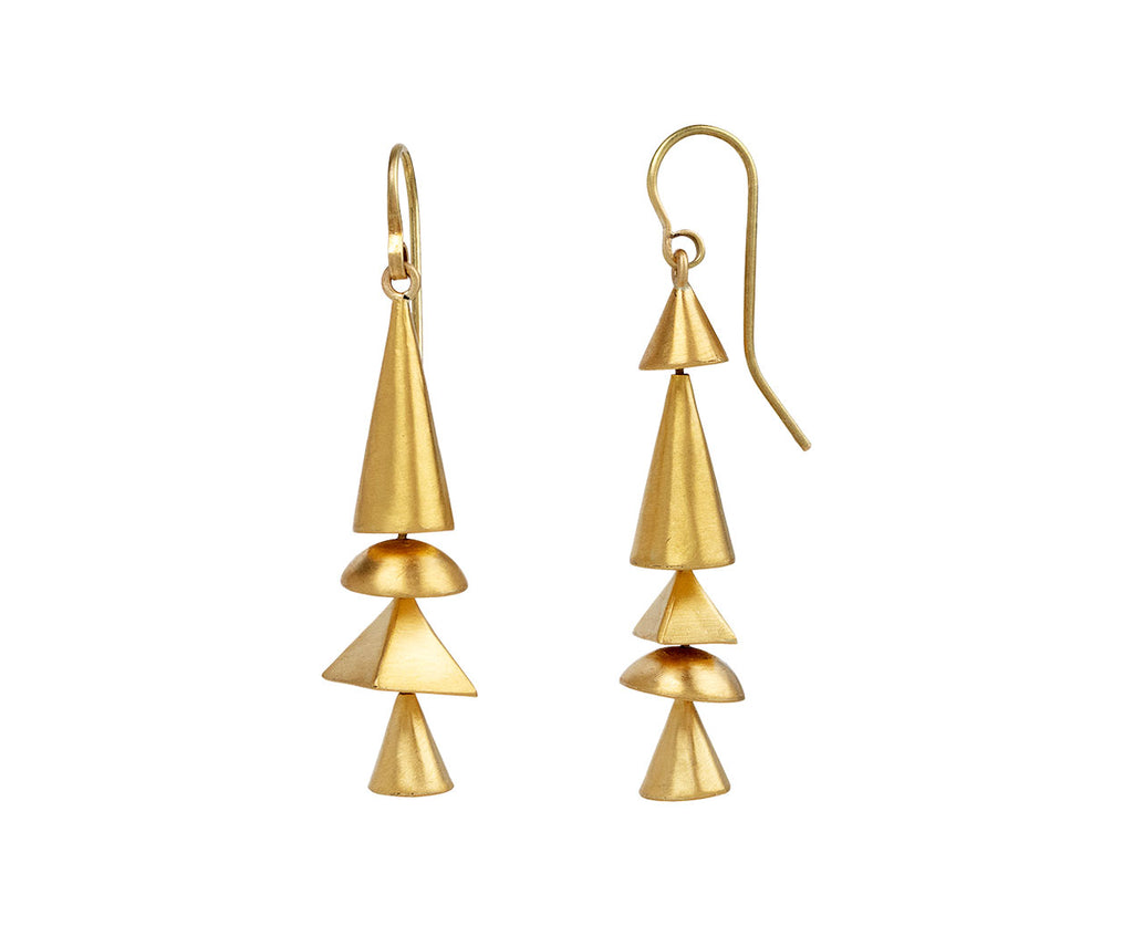 Judy Geib Gold Neo Geo Earrings Side View