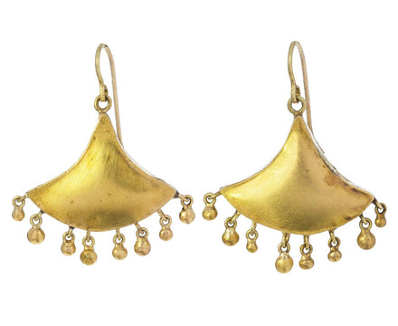 Gold Fan Shaped Earrings - TWISTonline 