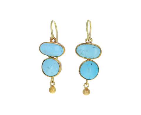 Lovely Persian Turquoise Double Drop Earrings