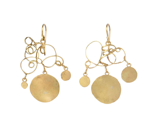 Gold Tangly Squash Earrings