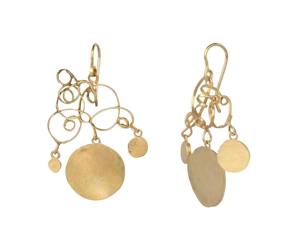 Gold Tangly Squash Earrings