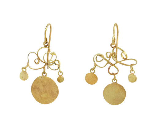 Small Gold Tangly Squash Earrings