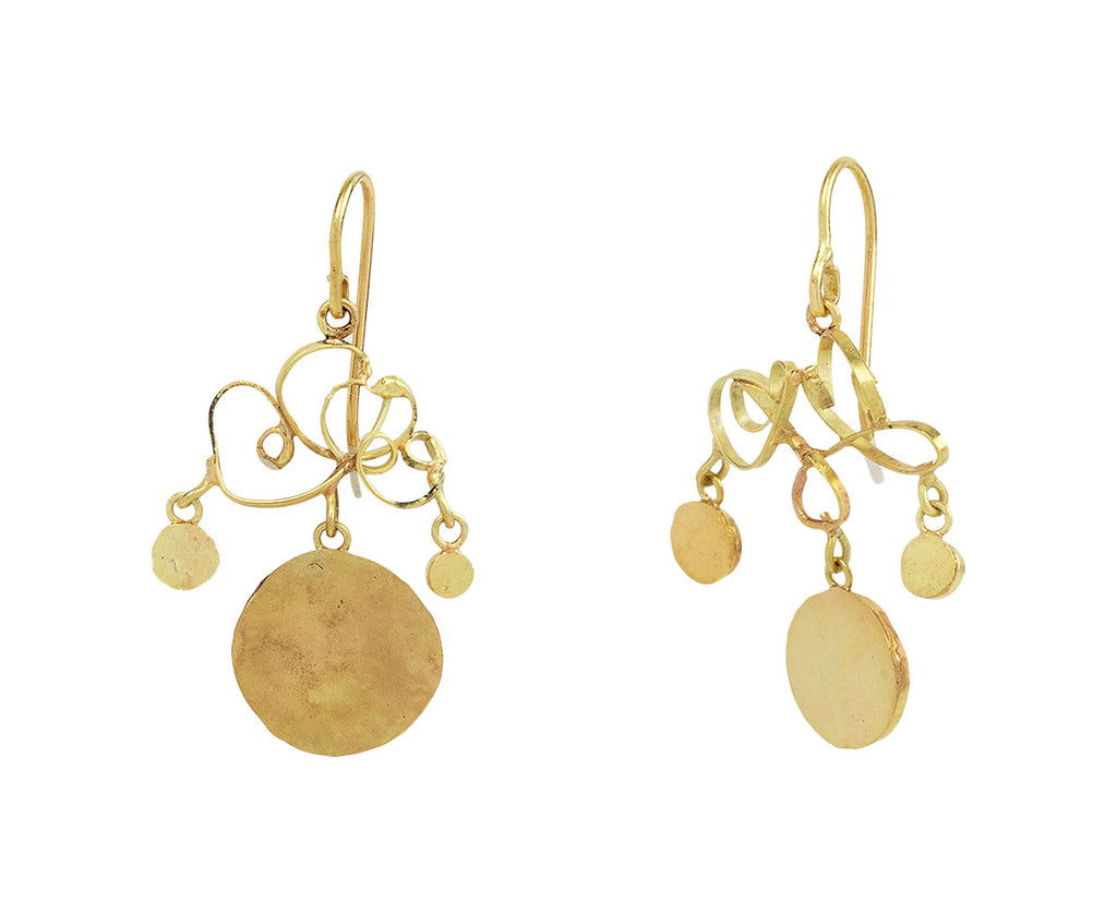 Small Gold Tangly Squash Earrings