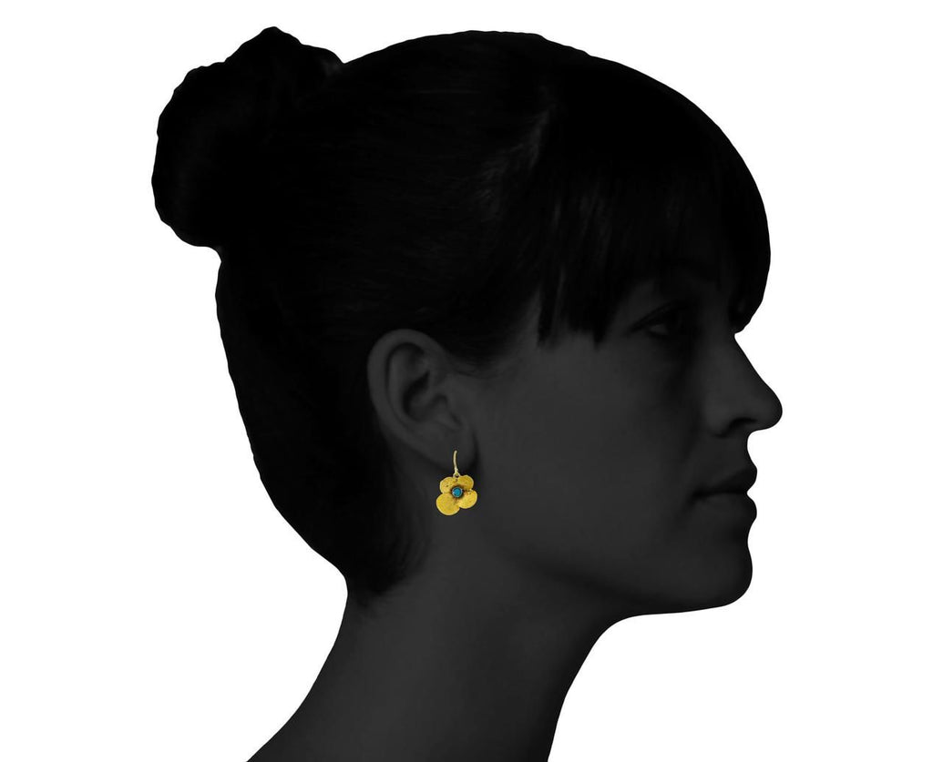 Gold and Opal Hydrangea Earrings - TWISTonline 