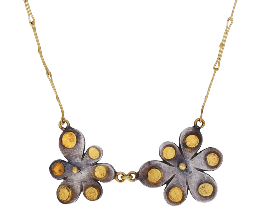 Opal and Diamond Double Wildflower Pendant Necklace