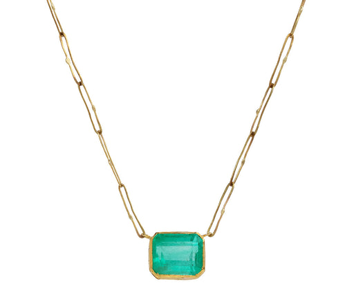 Judy Geib Rectangular Colombian Emerald Echo Necklace