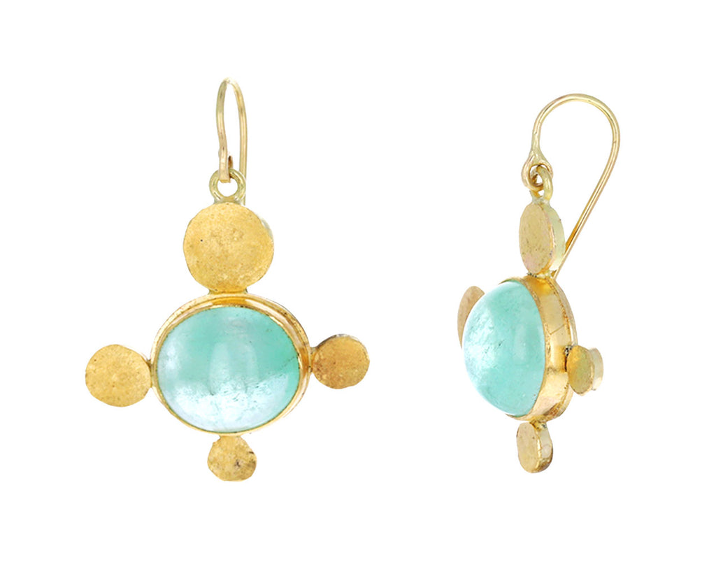 Pale Green Emerald Gold Squash Earrings