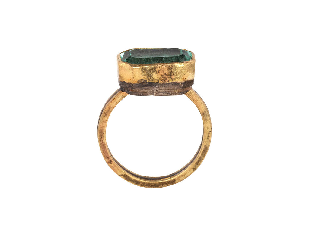 Judy Geib Pale Green Colombian Emerald Ring Top View