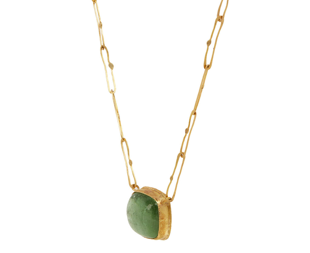Judy Geib Cabochon Green Tourmaline Echo Necklace Side View