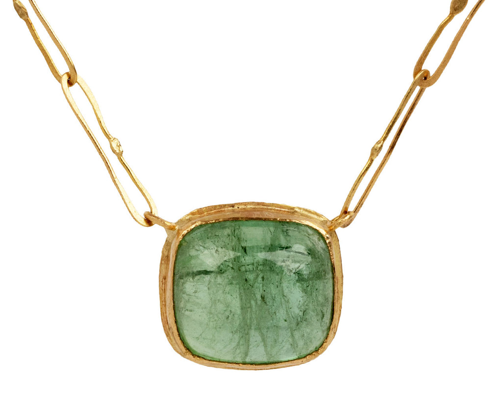 Judy Geib Cabochon Green Tourmaline Echo Necklace Close Up