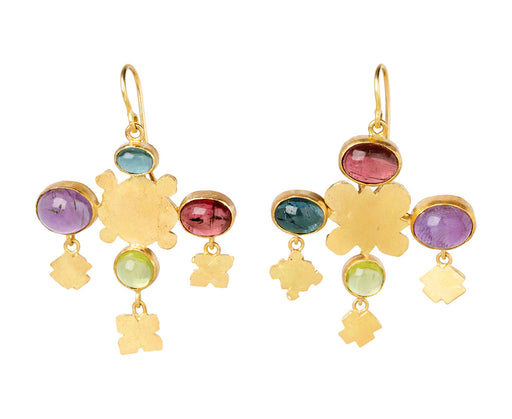 Multi Gem Medieval Folkloric Earrings