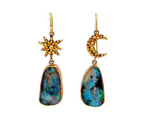 Judy Geib Sun and Moon Opal Drop Earrings