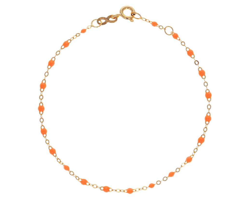 Neon Orange Resin Beaded Bracelet