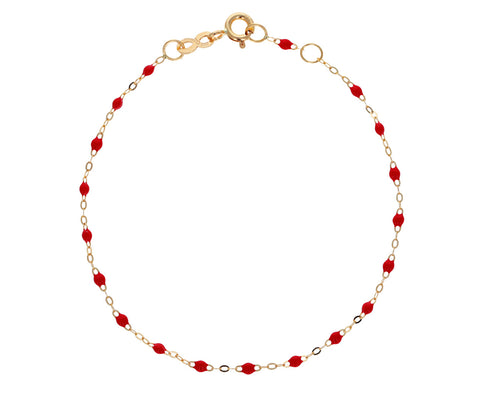 Poppy Red Resin Beaded Bracelet