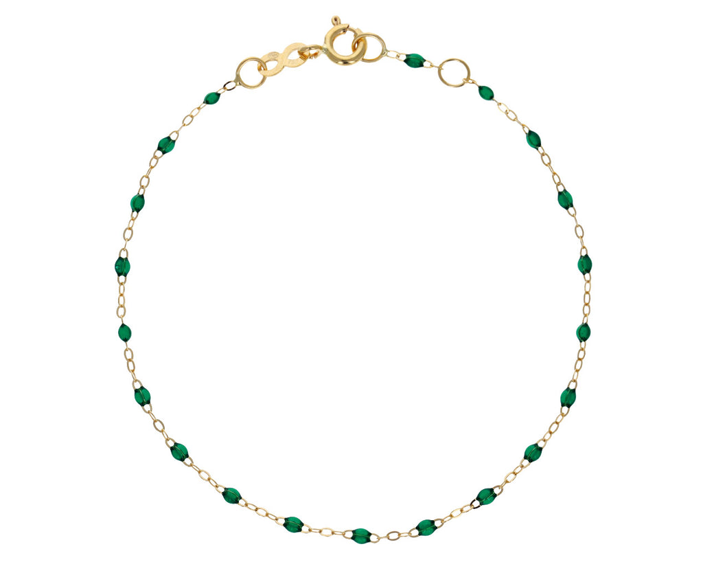 Emerald Green Resin Beaded Bracelet