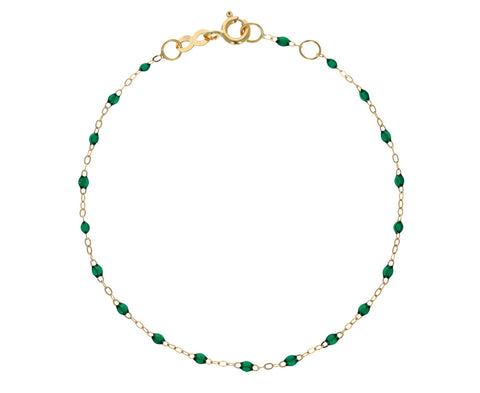 Emerald Green Resin Beaded Bracelet