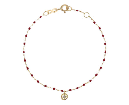 Poppy Red Resin Beaded Lucky Puce Bracelet - TWISTonline 