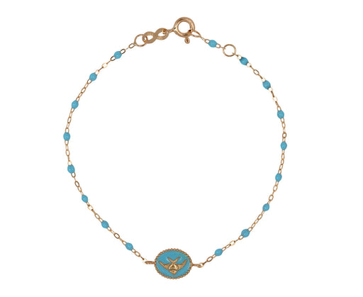 Angelfish Charm Turquoise Resin Beaded Bracelet