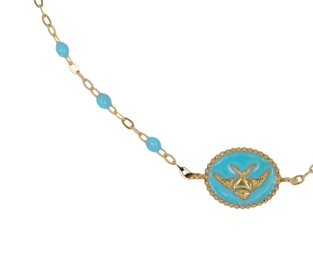 Angelfish Charm Turquoise Resin Beaded Bracelet
