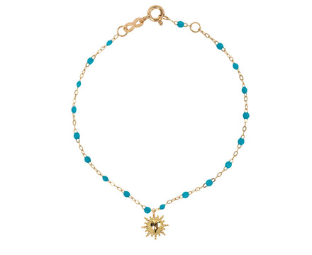 Turquoise Resin Sun Charm Bracelet