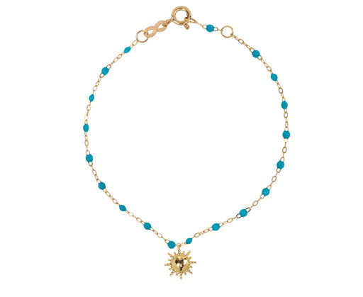 Turquoise Resin Sun Charm Bracelet