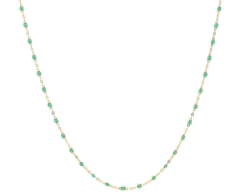 Short Mint Green Resin Bead Necklace