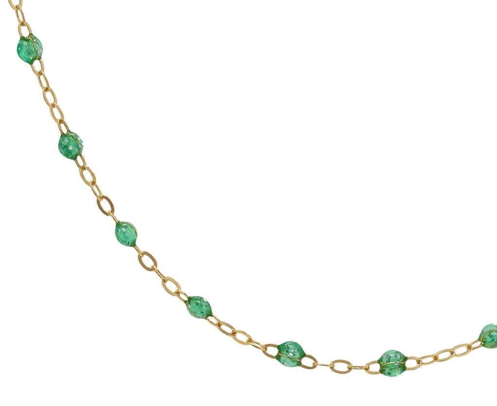Short Mint Green Resin Bead Necklace
