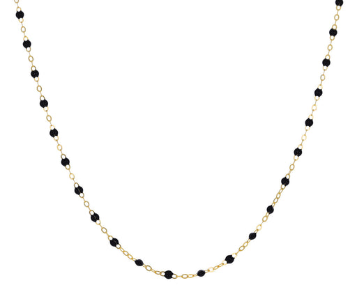 Short Black Resin Beaded Necklace