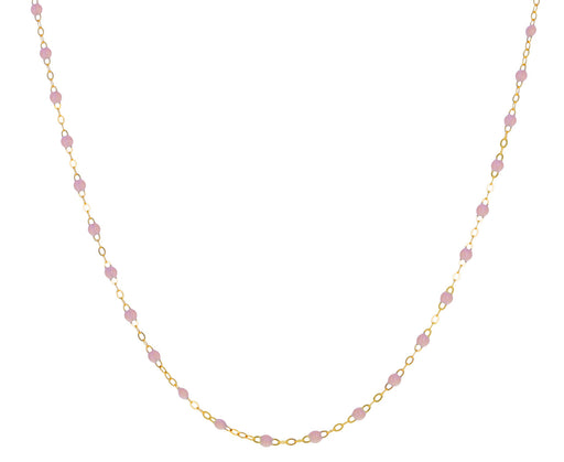 Short Baby Pink Resin Beaded Necklace