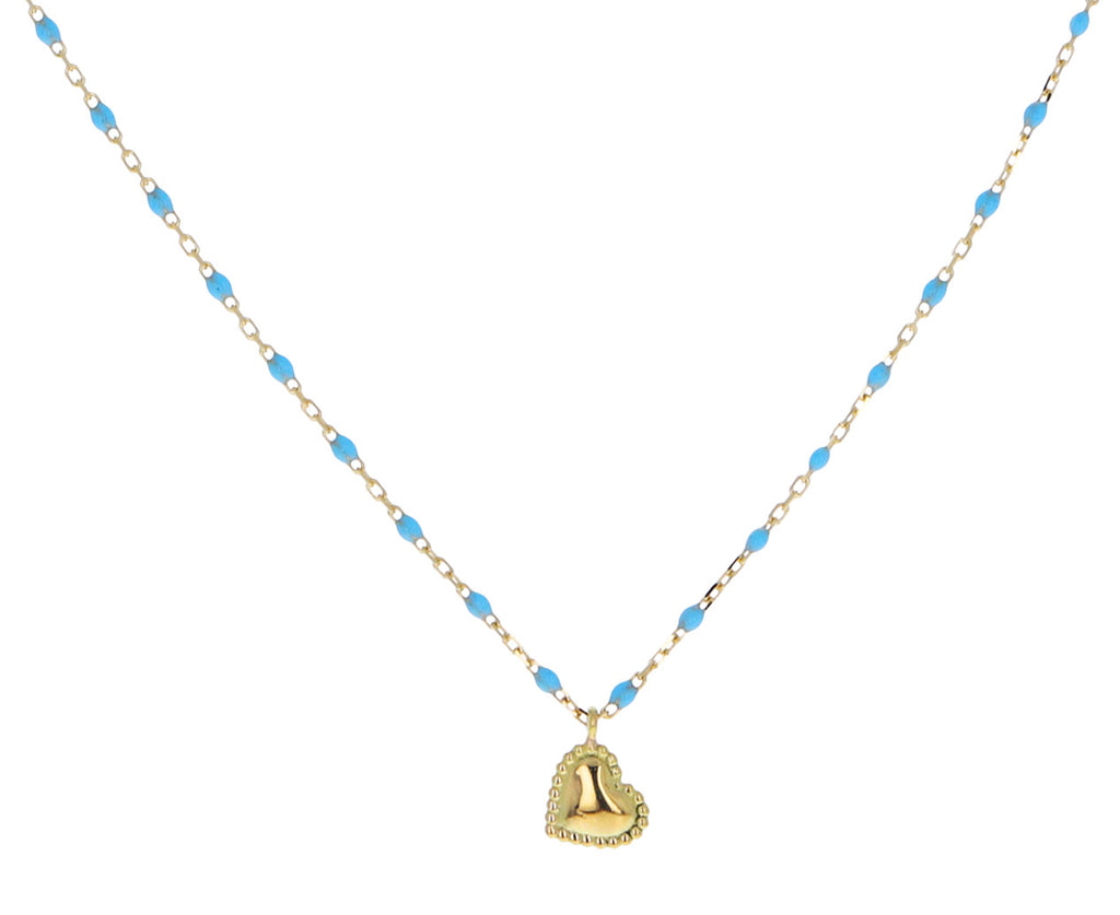 Baby Blue Resin Lucky Heart Necklace - TWISTonline 