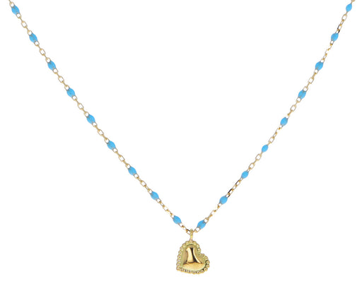 Baby Blue Resin Lucky Heart Necklace - TWISTonline 