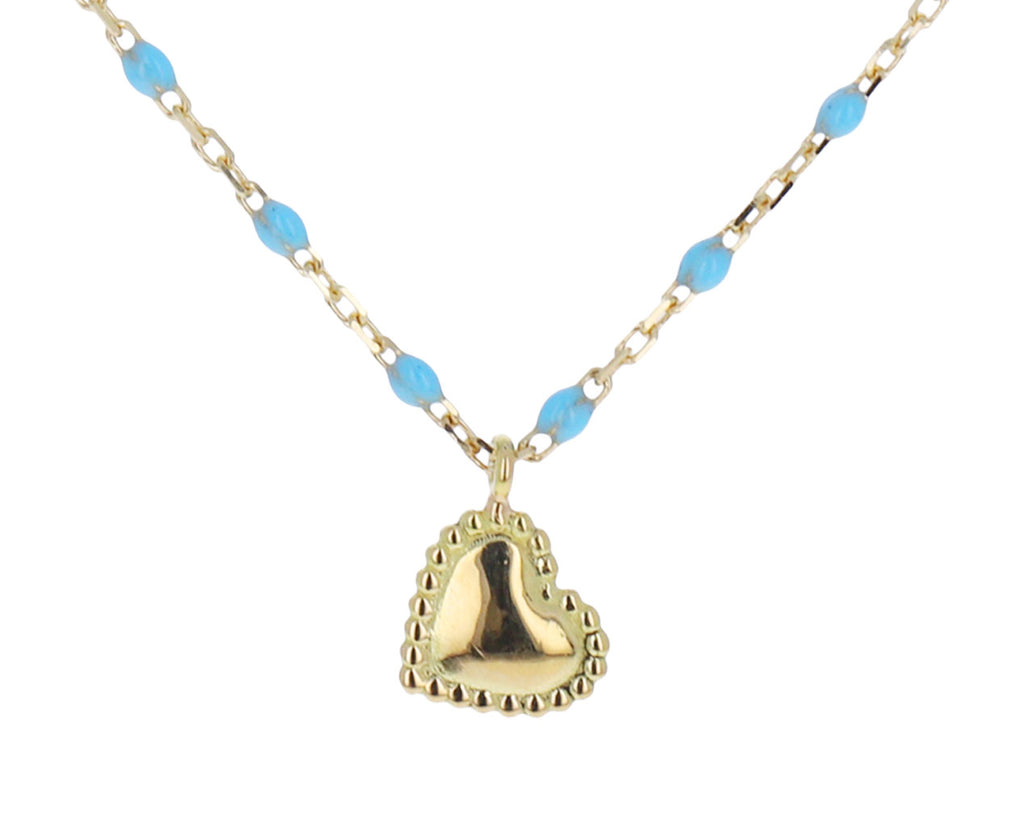 Baby Blue Resin Lucky Heart Necklace - TWISTonline 