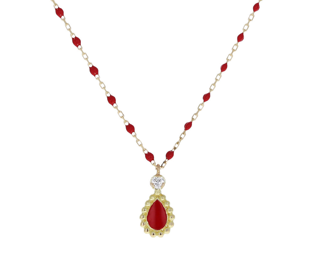 Poppy Resin Lucky Cashmere Pendant Necklace