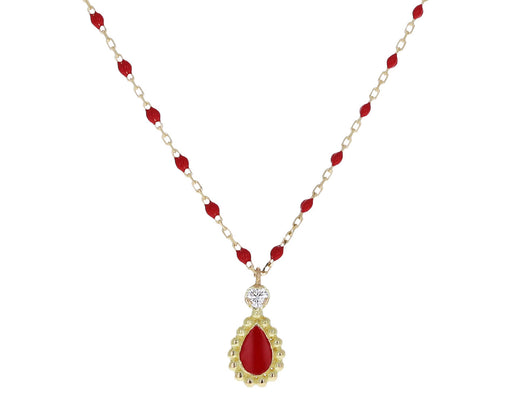 Poppy Resin Lucky Cashmere Pendant Necklace