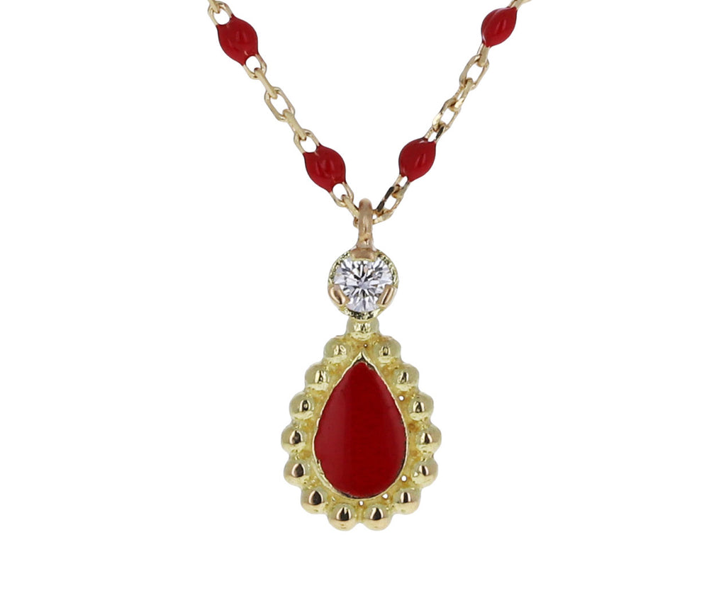 Poppy Resin Lucky Cashmere Pendant Necklace