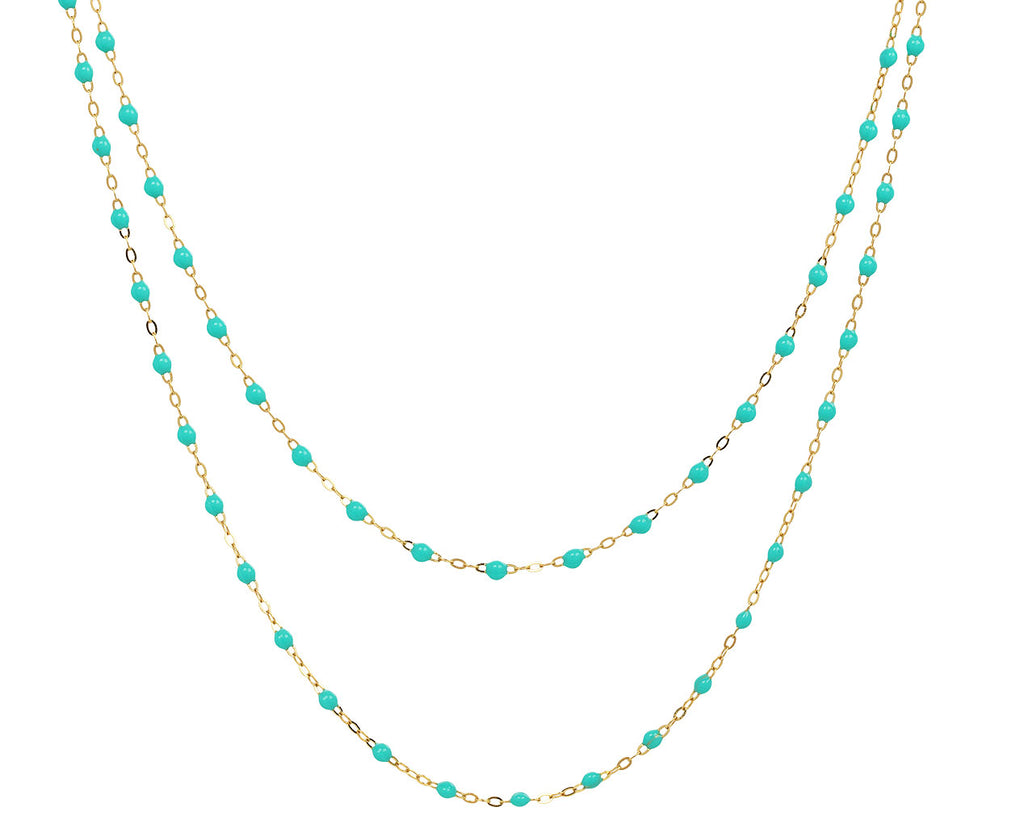 Lagoon Colored Resin Beaded Necklace
