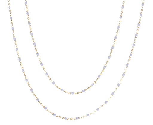 Long White Resin Beaded Neckalce