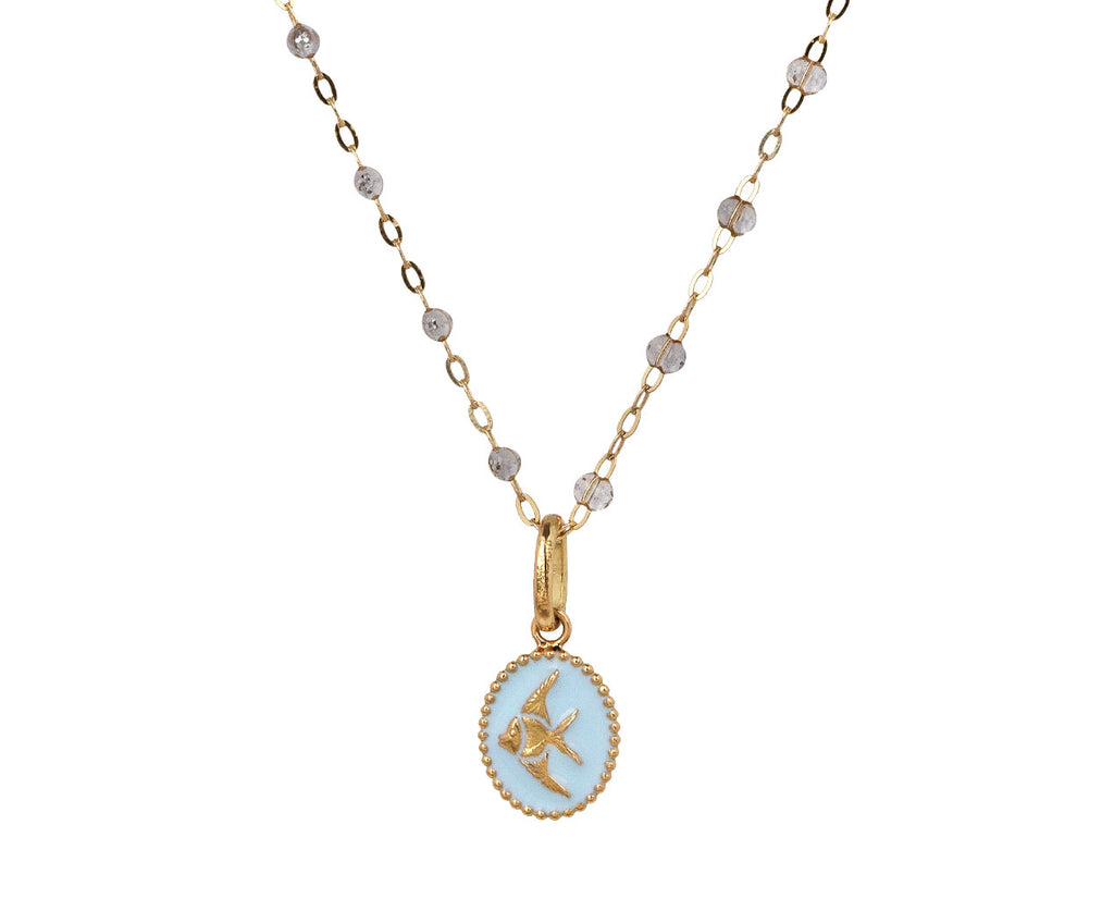 Baby Blue Enamel Angelfish Charm ONLY