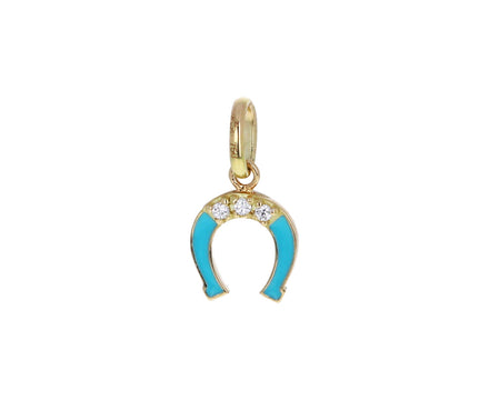 Green Turquoise Diamond Horseshoe Charm ONLY