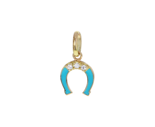 Green Turquoise Diamond Horseshoe Charm ONLY
