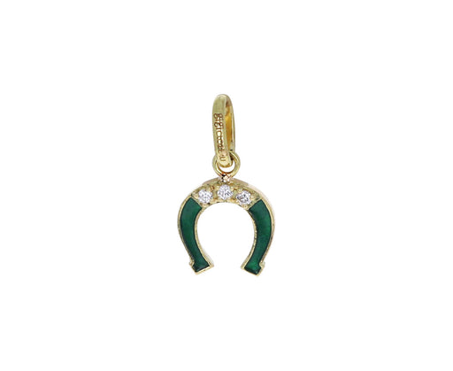 Emerald Green Diamond Horseshoe Charm ONLY