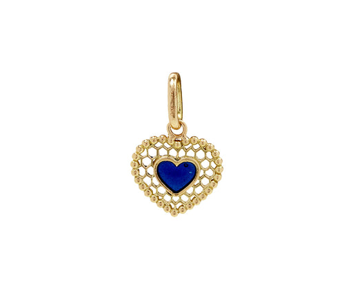 Lapis Enamel Lace Heart Charm ONLY