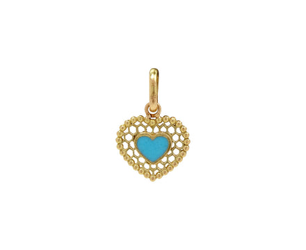 Turquoise Enamel Lace Heart Charm ONLY - TWISTonline 