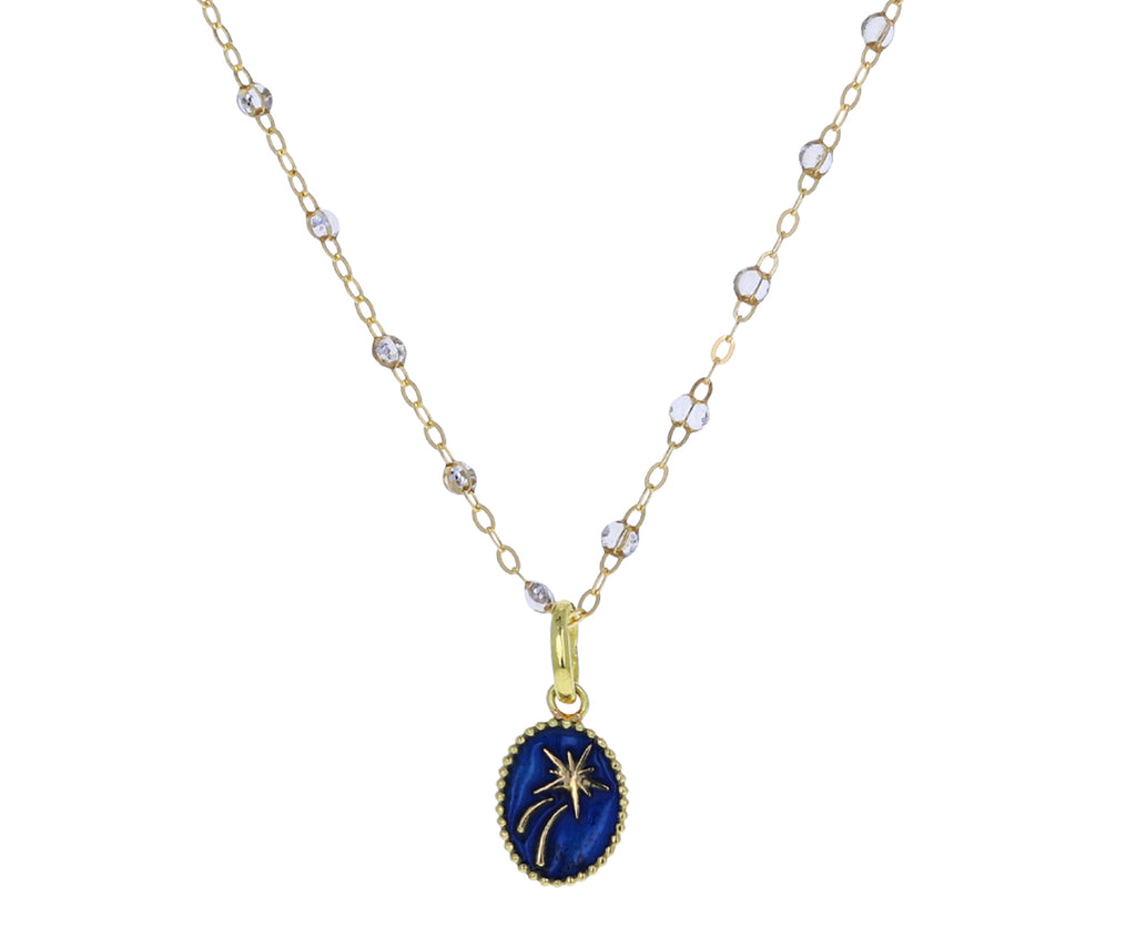 Blue Enamel Oval Shooting Star Pendant ONLY
