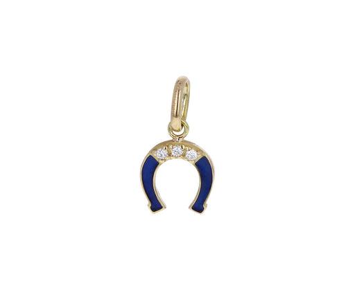 Lapis Blue Diamond Horseshoe Charm ONLY