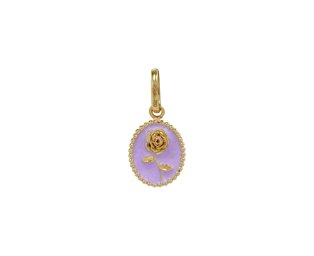 Lilac Enamel Rose Charm ONLY